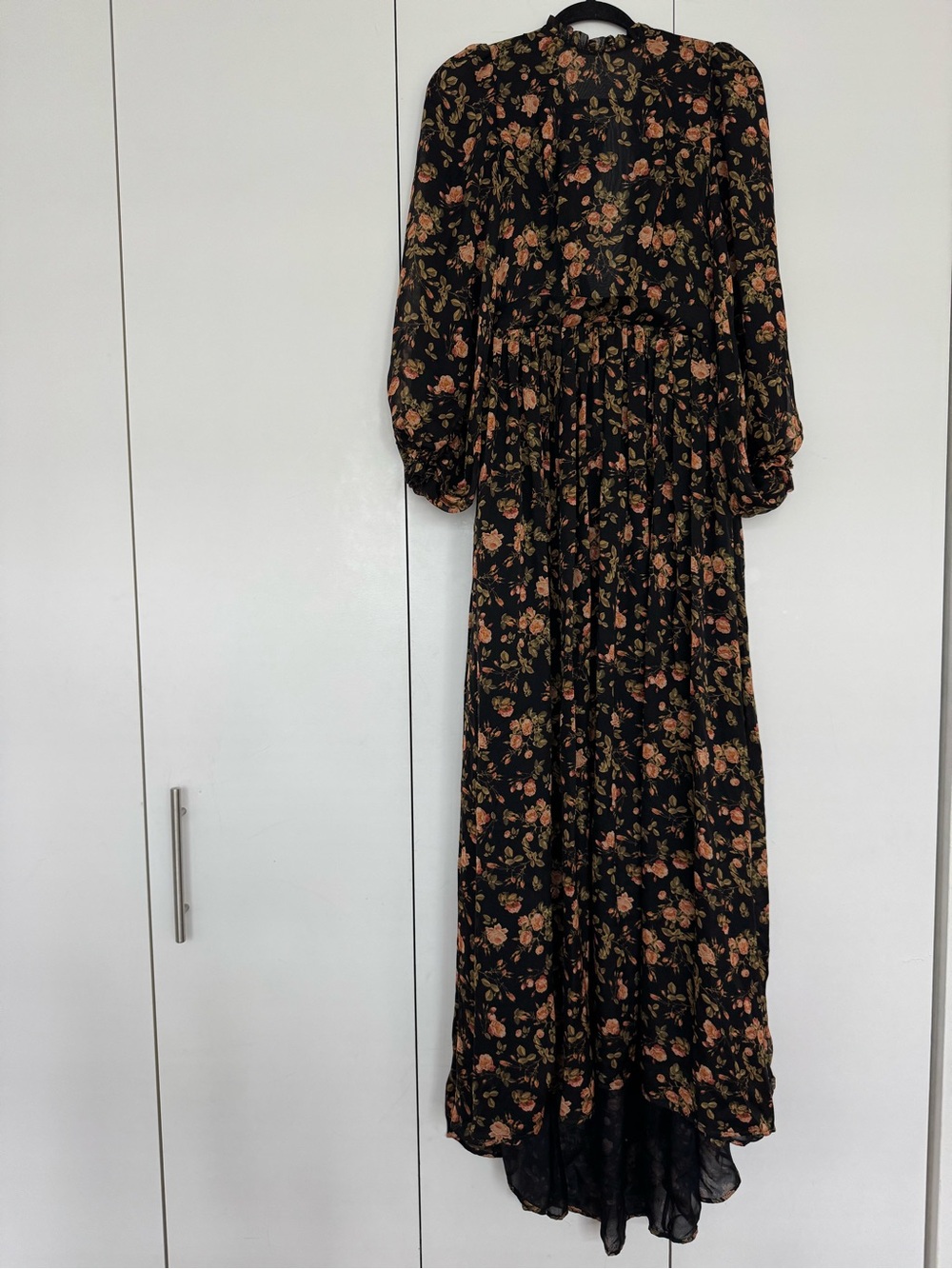 Floral Black Long Sleeve Maxi Dress Ultana Sergeenko Small/ 38-40 IT